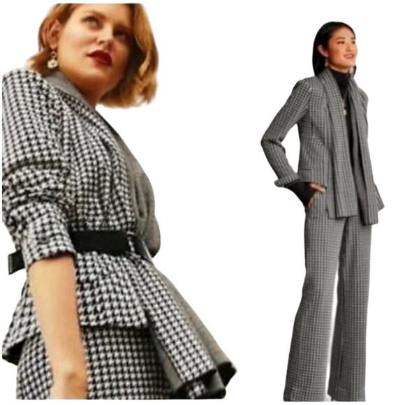 CAbi 3904 Houndstooth Jacket Black and White With Pockets Size Medium - Picture 1 of 8